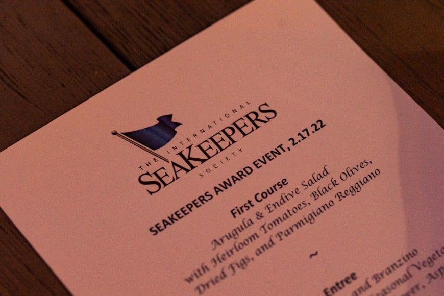 SeaKeepers Award Event Pre-Fixe Menu