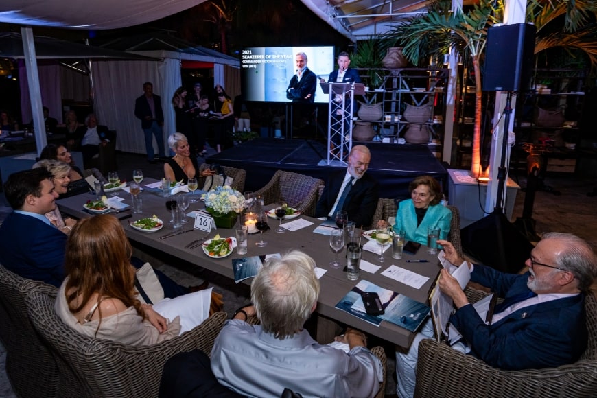 Honoree Table in front of stage