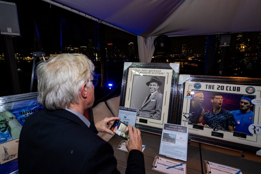 David Shaw at the Silent Auction Tent