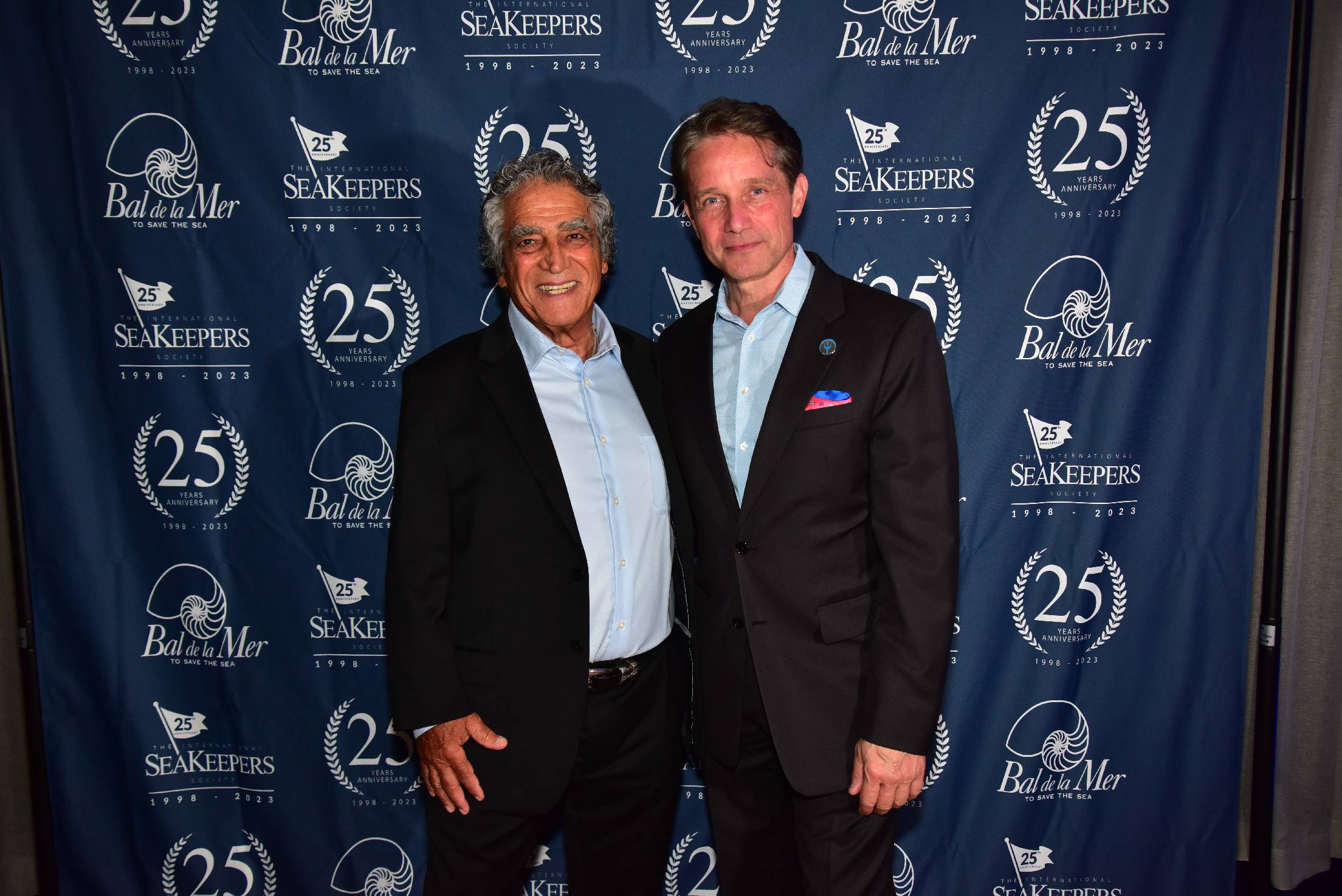 Photo of Amos Nachoum & Fabien Cousteau at The International SeaKeepers Society's 2023 Bal de la Mer