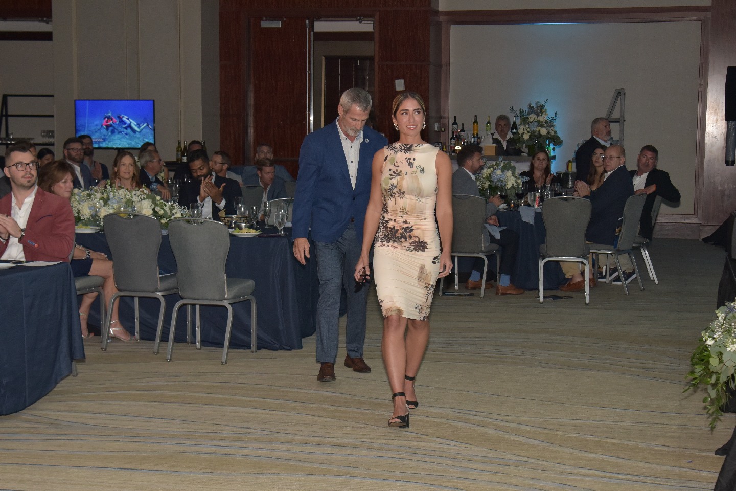 Shireen Rahimi, 2024 NextGen Awardee with Jay Wade, Chairman for SeaKeepers at The International SeaKeepers Society's Founders Event 2024