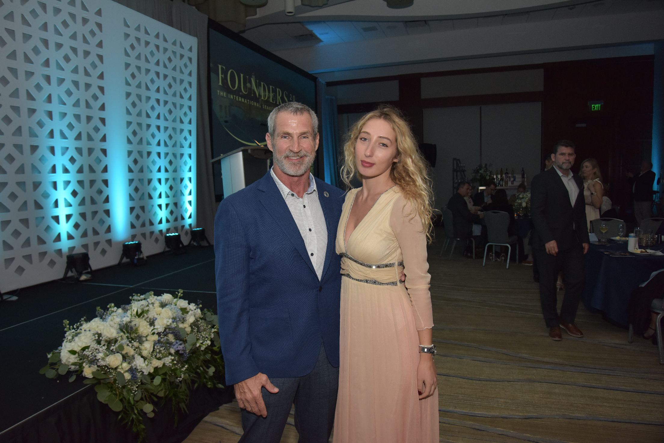 Jay Wade (Chairman, SeaKeepers) & Rebecca Budel (ICON Yachts) at The International SeaKeepers Society's Founders Event 2024