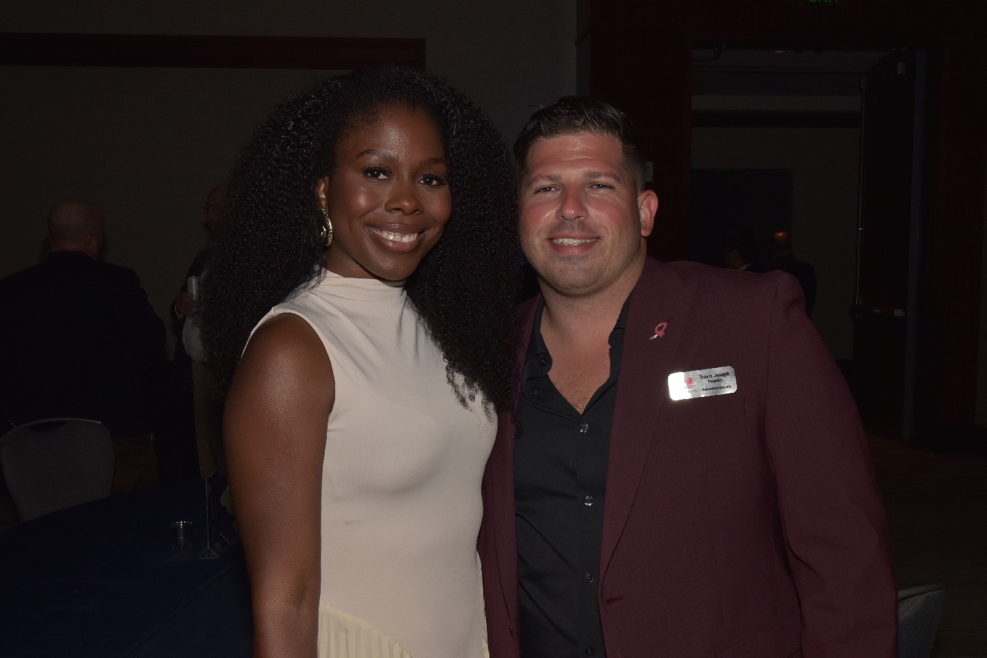 Ayana Evans (Triton News) & Travis Joseph at The International SeaKeepers Society's Founders Event 2024