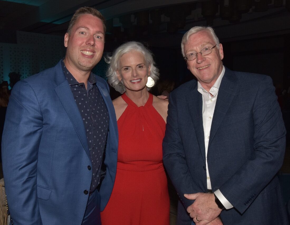 Michael Kelly (Bradford Marine), Jennifer Johnston Smith (Shadowcat), and John Kelly (Bradford Marine) at The International SeaKeepers Society's Founders Event 2024.