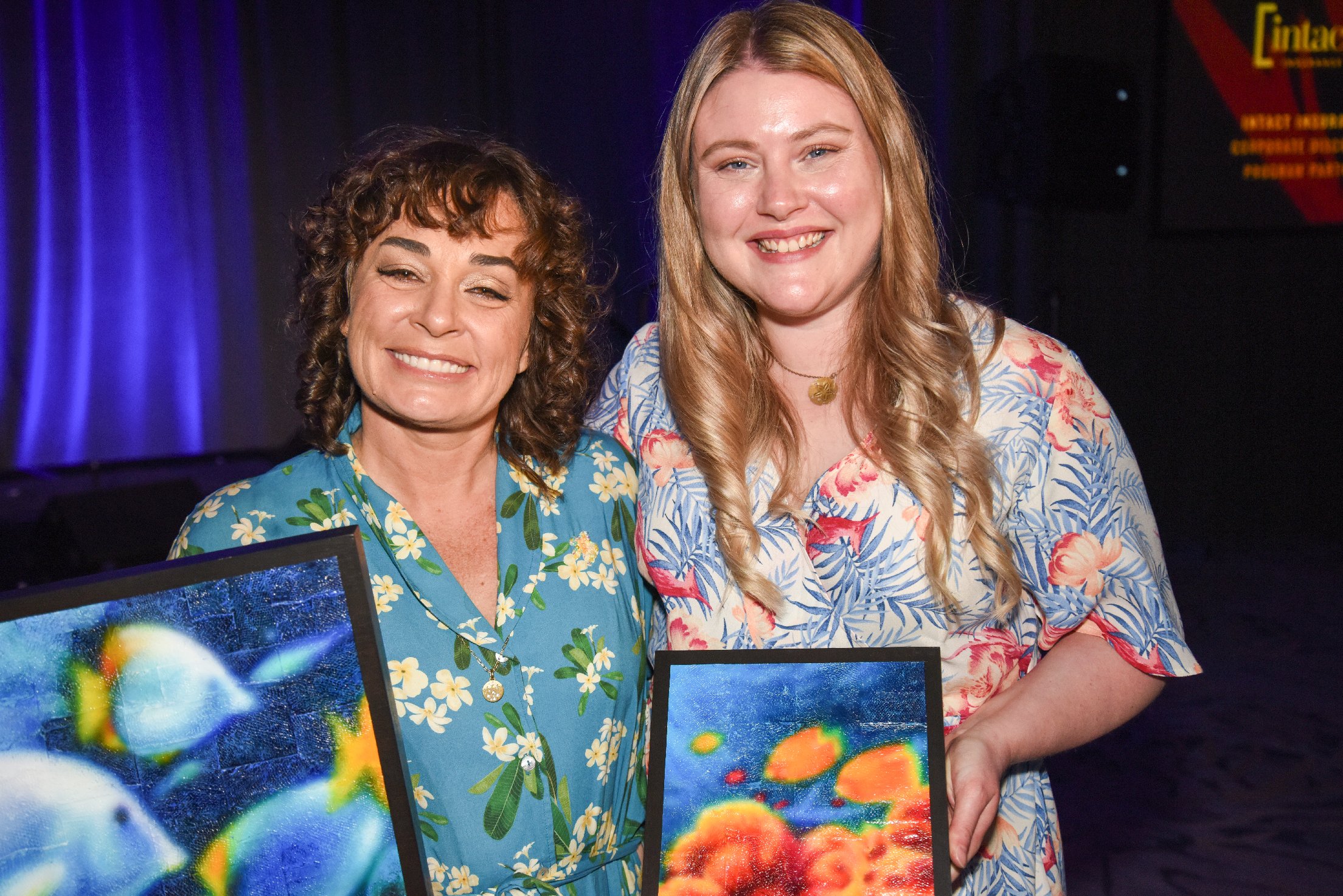 Savannah Buffett & Emily Cunningham, MBE at the 2025 SeaKeepers Founders Event during the Fort Lauderdale International Boat Show